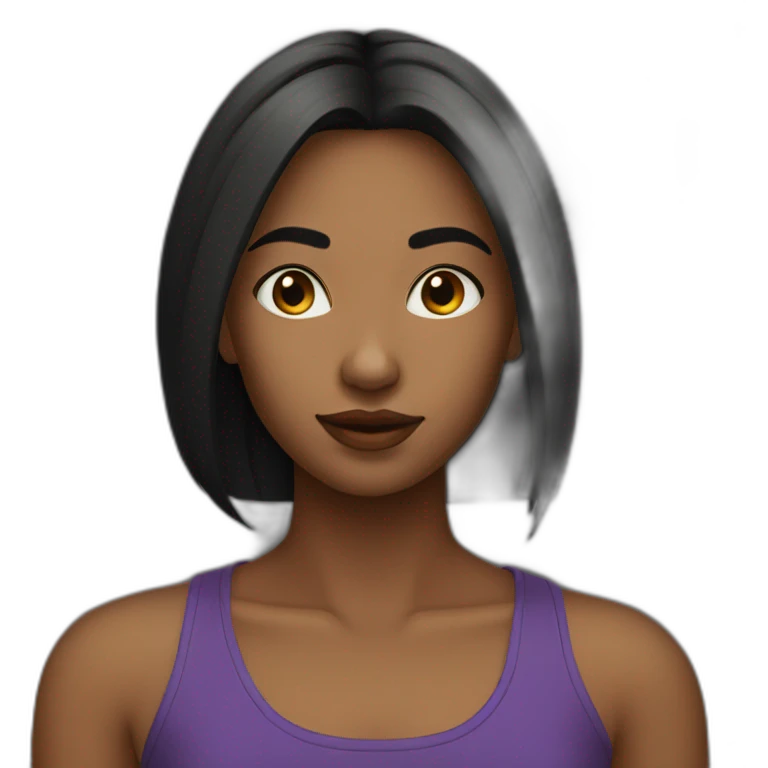 Adolescent cheveux noirs court lisse emoji