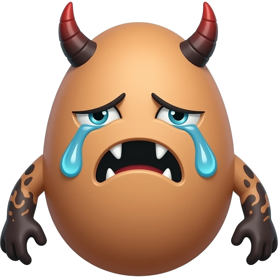 egg fiend demon criying monster emoji