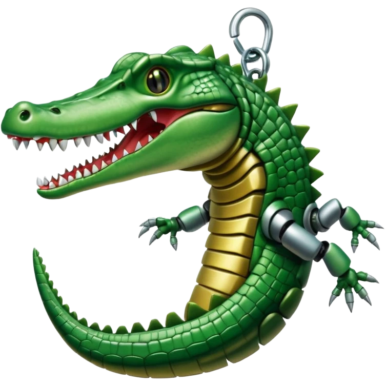 robot hand hanging out of baby crocodile mouth emoji