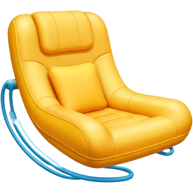 Minimal emoji of a floating anti-gravity chair with soft glow underneath, smooth rounded form emoji