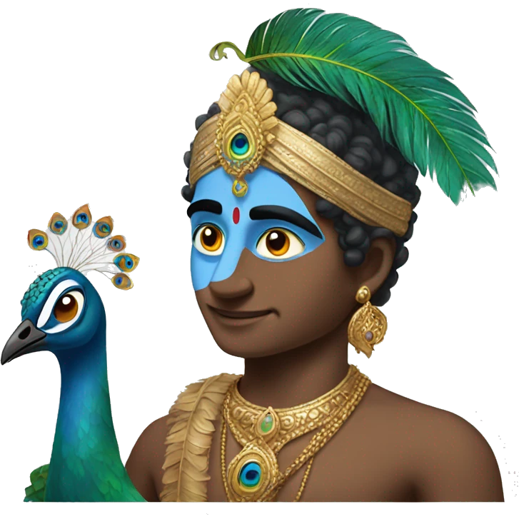 Krishna with peacock feather  emoji