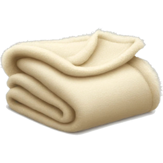 Folded fuzzy cream blanket emoji