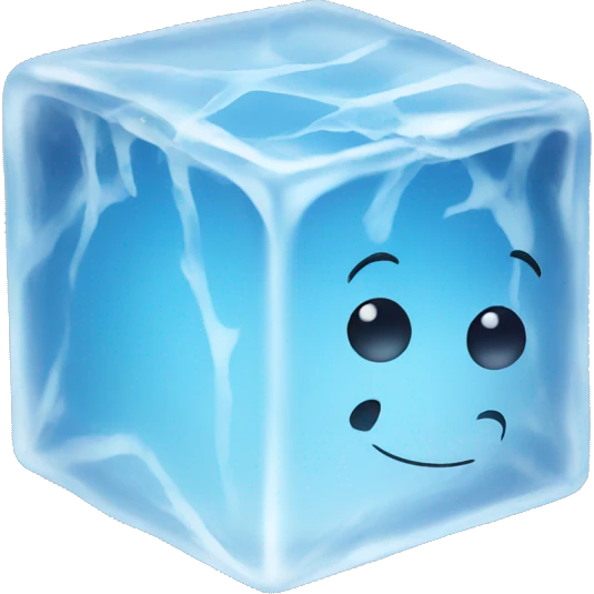 ice cube blue background emoji