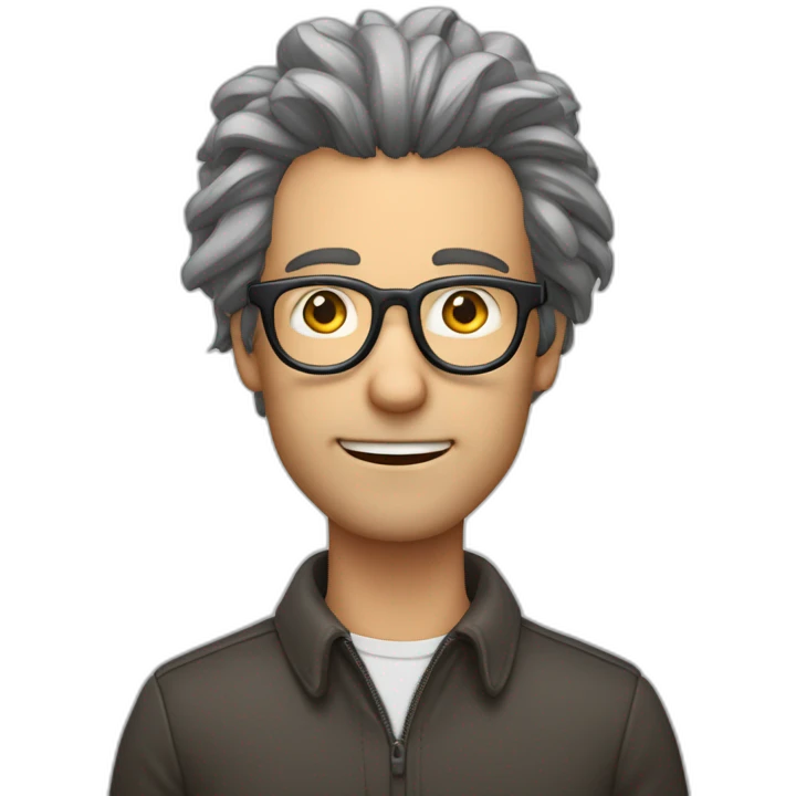 Mann mit Brille bart und dünnen leicht lockigen Haaren emoji