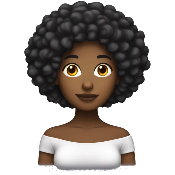 Chica negra de pelo afro emoji