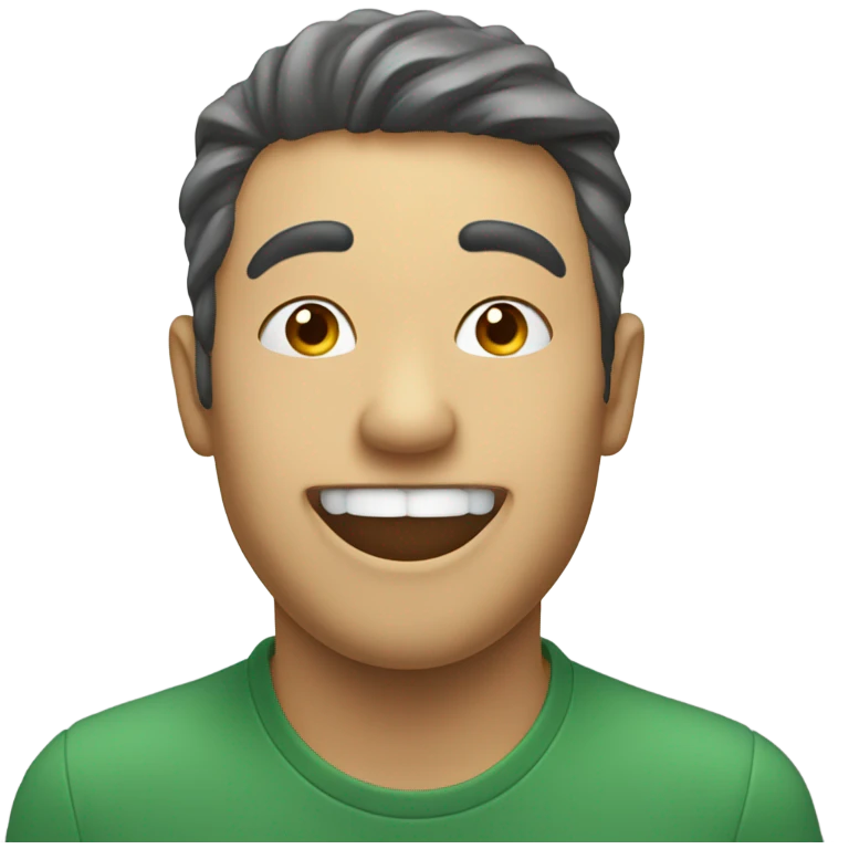 happy person who is spitting the same color as his face  emoji