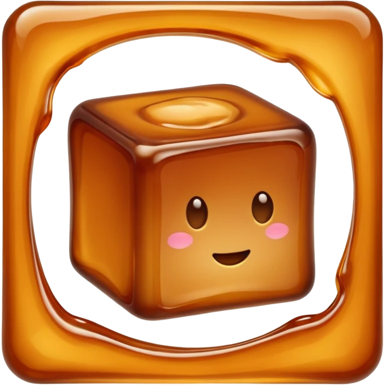 melting caramel cube emoji