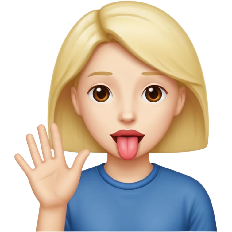 Tongue out with hands to the side  emoji
