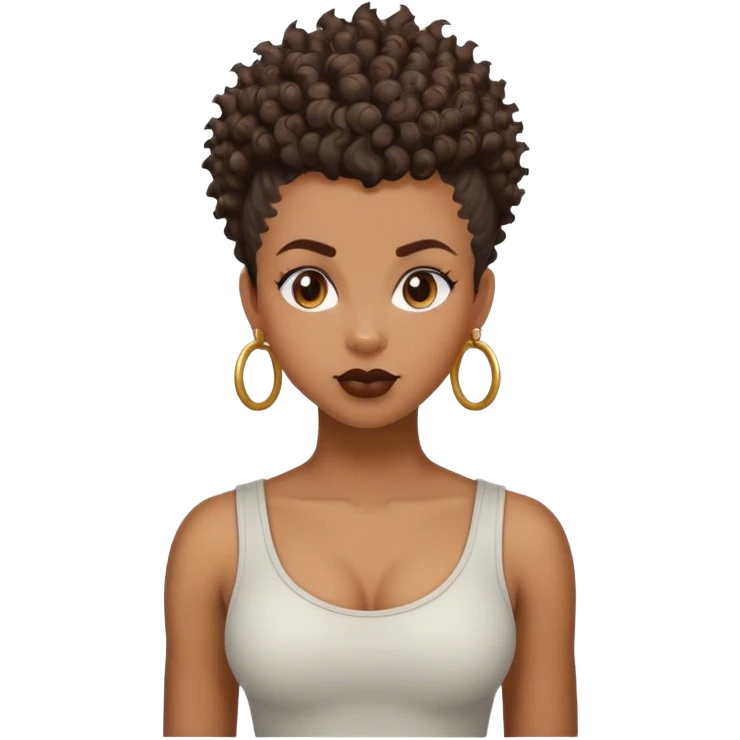 black curly mohawk hair woman emoji