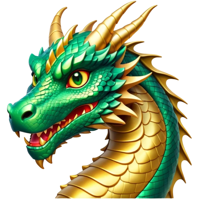 cinematic-noble-dragon-portrait-emoji,-poised-and-majestic,-with-a-sinuous,-elongated-build-and-shimmering,-scale-covered-skin-in-hues-of-emerald-and-gold,-piercing,-fiery-eyes,-simplified-yet-sharp-and-sophisticated-features,-highly-detailed emoji