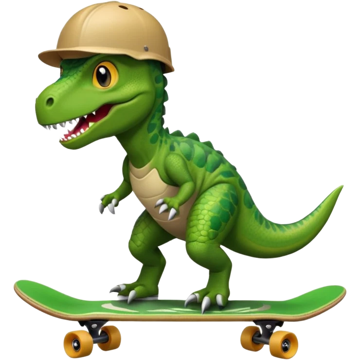 Dinosaur on a skateboard emoji