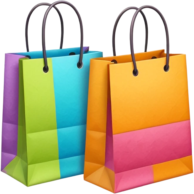 2 beautiful shopping bag with details emoji