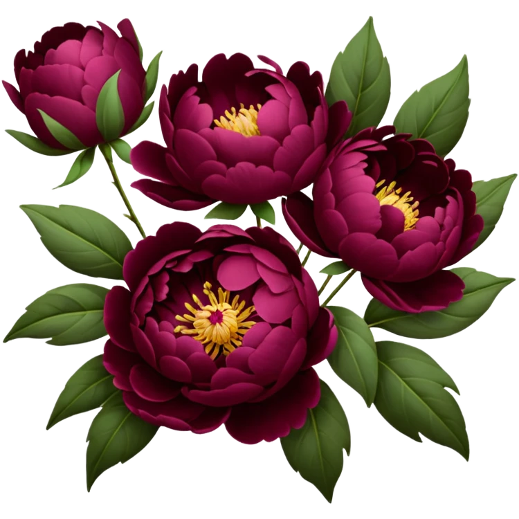 Close Burgundy peonies bouquet  emoji
