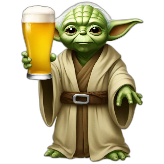 Yoda buvant une biere emoji