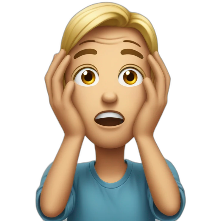 surprised with hands on face emoji