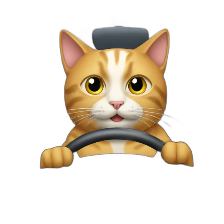 Cat driving a car emoji