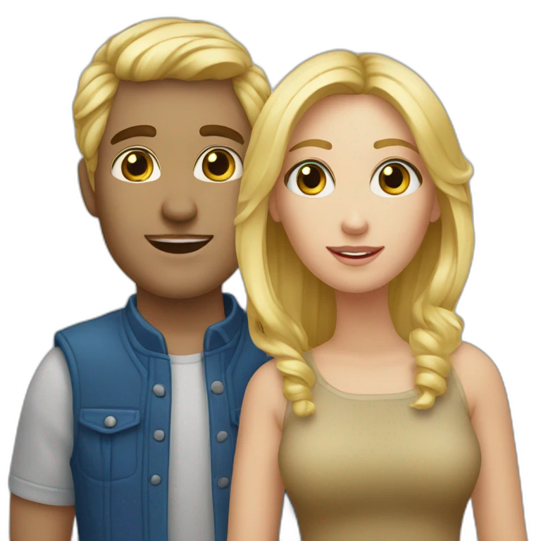 Couple blond aux yeux bleus emoji