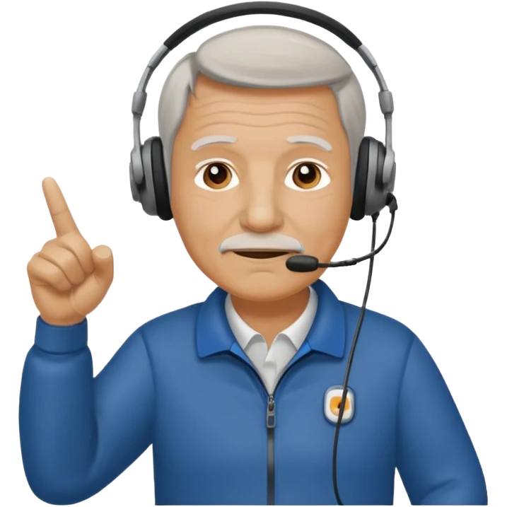 An older coach pacing along the sideline, pointing decisively. emoji