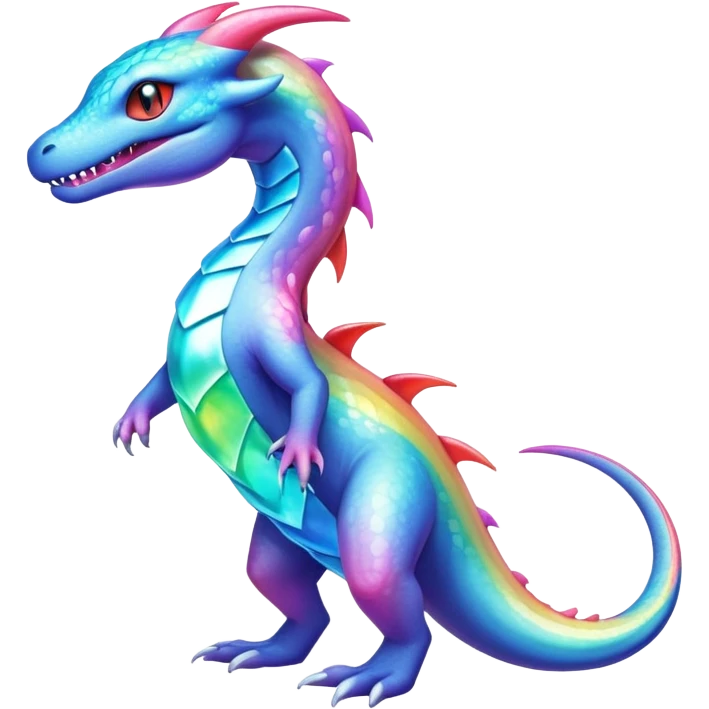 Rainbow crystalic Shiny pastel Salandit-Aurorus-Salazzle-Dragonair-Fakémon-hybrid-creature (full body)  emoji