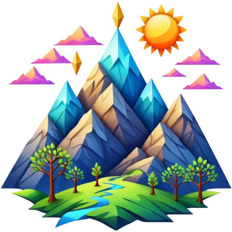 "Generate an inspiring emoji for spiritual growth. Upward arrows, growing plants, ascending light, mountain peaks, or transformation symbols. No human figures - focus on growth, progress, and spiritual elevation through abstract shapes." emoji