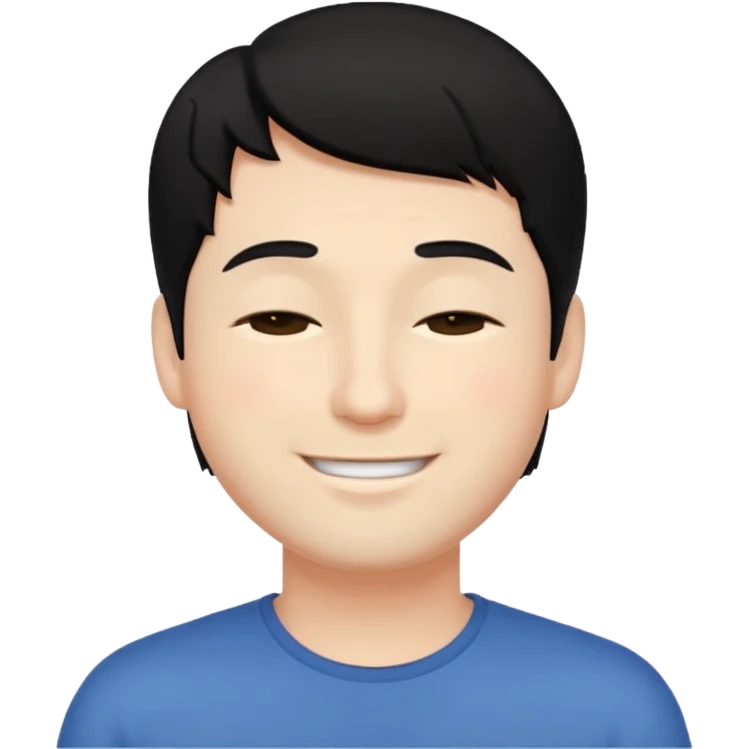 🧔🏻🙏🏻 😃 with black hair and white face  emoji