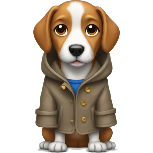 Dog wearing a coat emoji