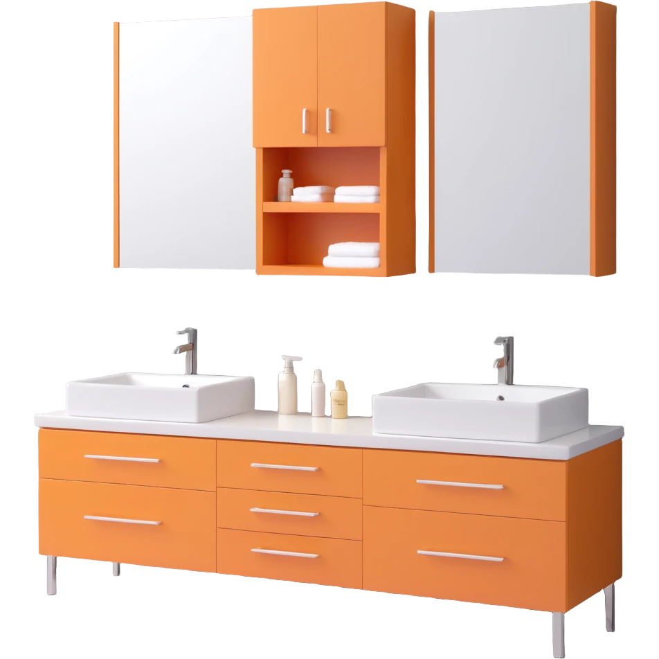bathroom vanity with double sinks clean and simple emoji