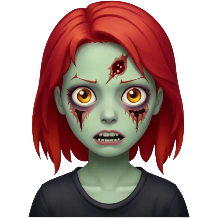 girl zombie with red hair emoji