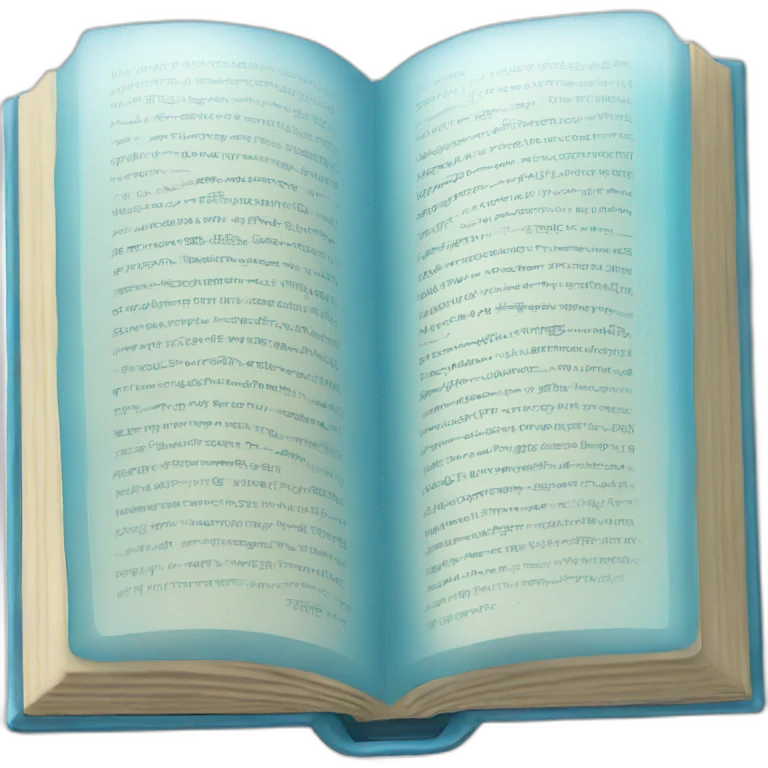 blue clear glass open book emoji