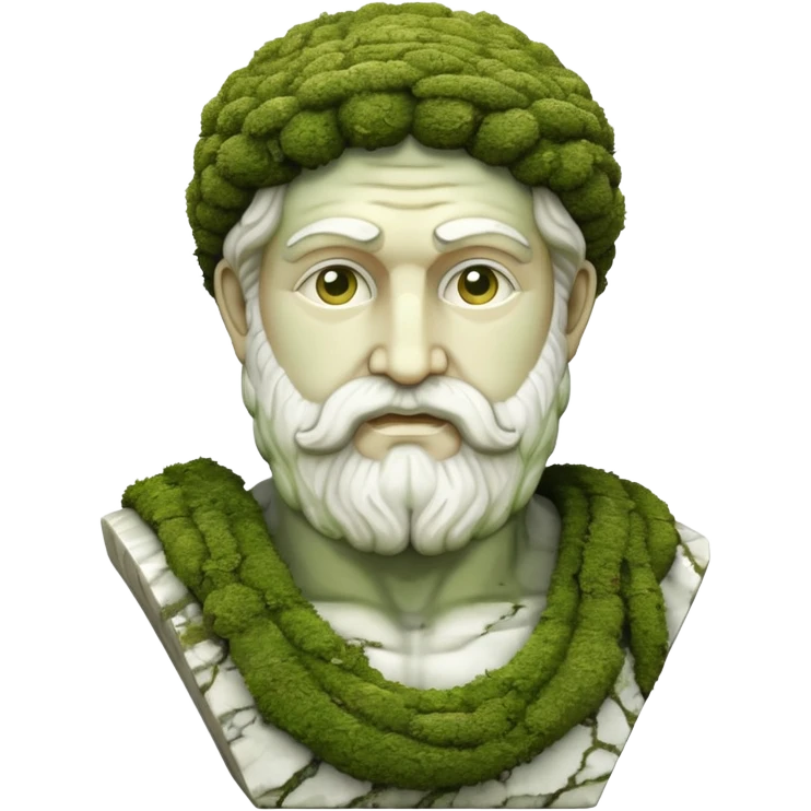 Greek sculpture with moss emoji