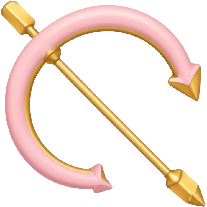 Cupid's bow in soft pink, beige and yellow pastel colors emoji