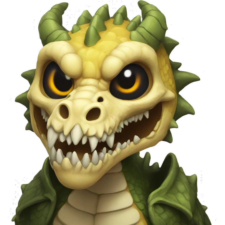 Dragon with a skullface emoji
