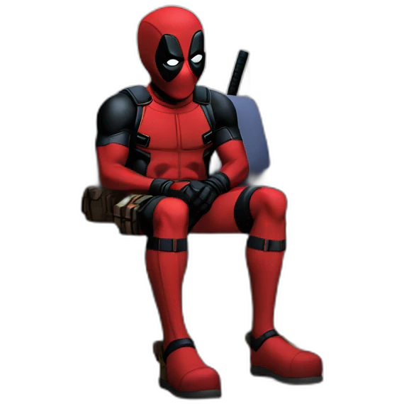 Deadpool's watching TV emoji