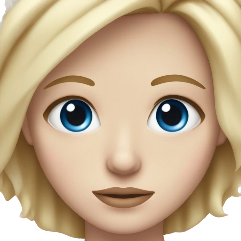 white girl with blue eyes and blonde hair who loves pink emoji