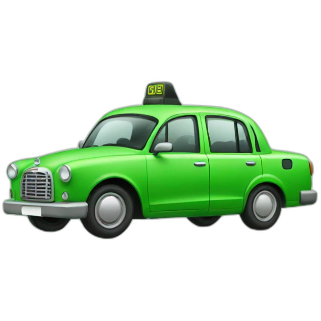 green modern taxi car emoji