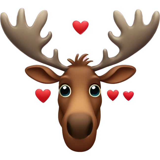 Moose with hearts for eyes emoji