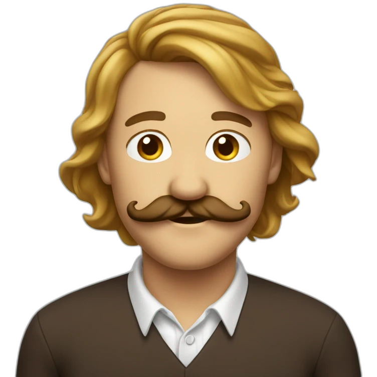 brun moustache carré emoji