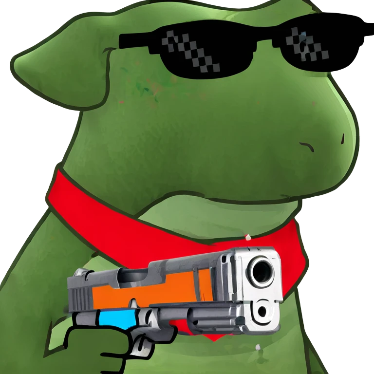 Dog with gun emoji