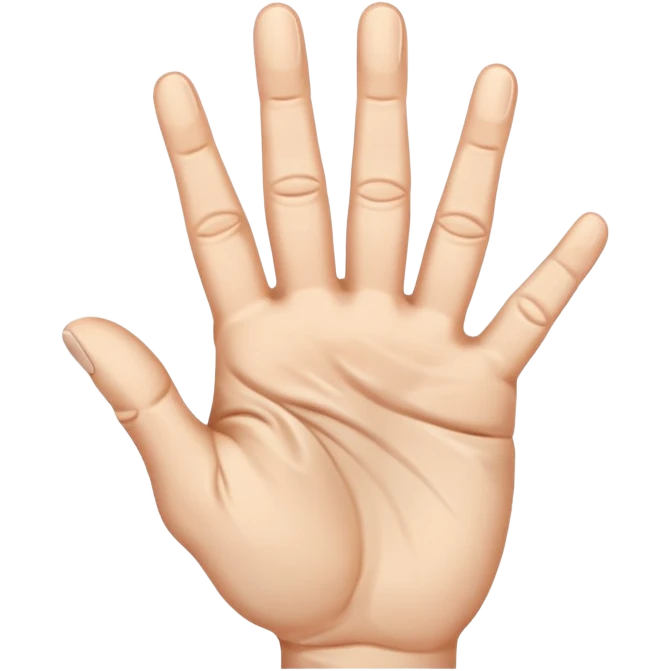 A hand with five fingers raises the first three fingers only emoji