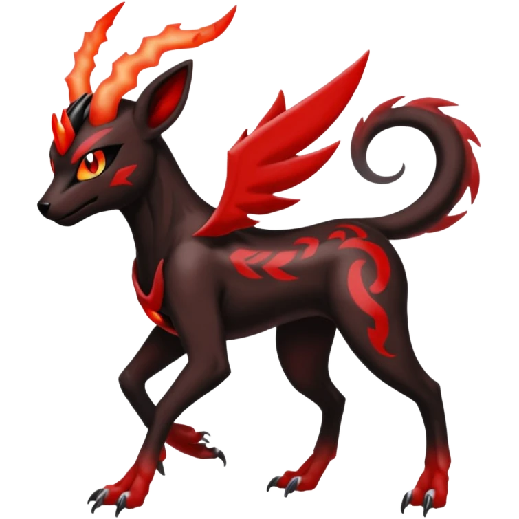 Darkrai-Yveltal-Houndoom-Meloetta-Fakémon-creature-hybrid-fusion, full body emoji