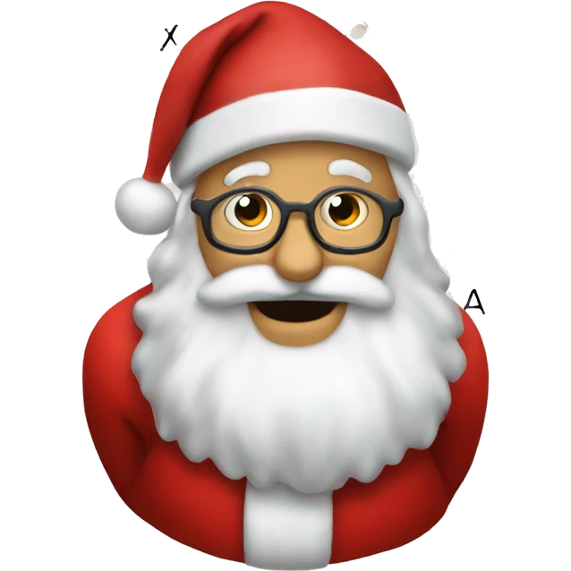 Father Christmas solving math tasks emoji