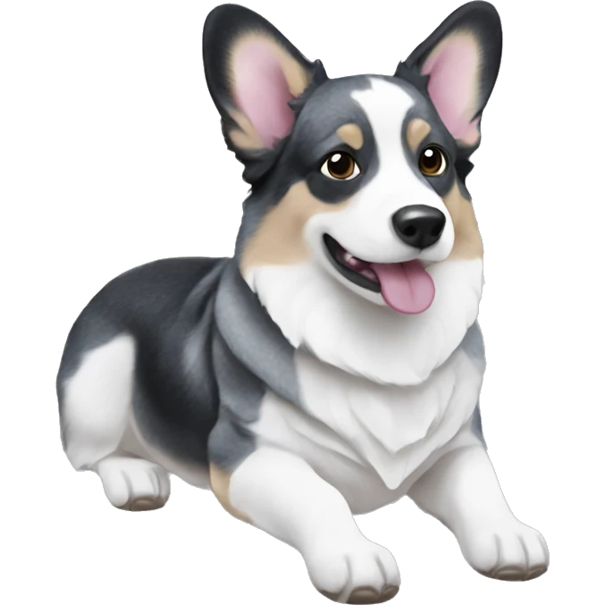 Blue-marble corgi cardigan emoji