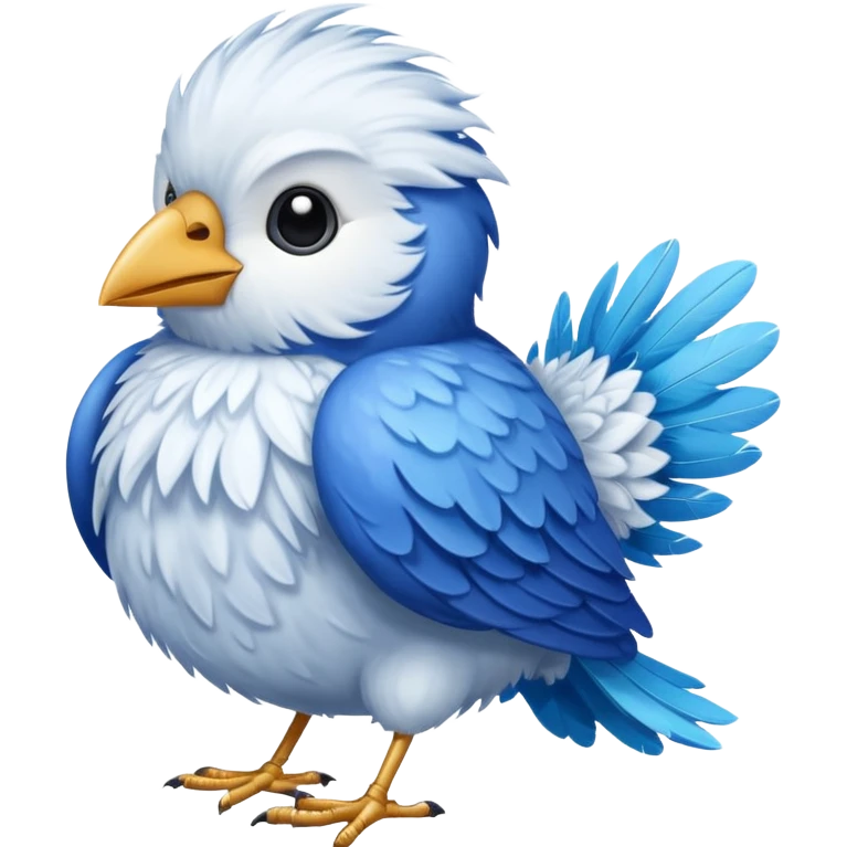 vhite and blue feathered bird emoji
