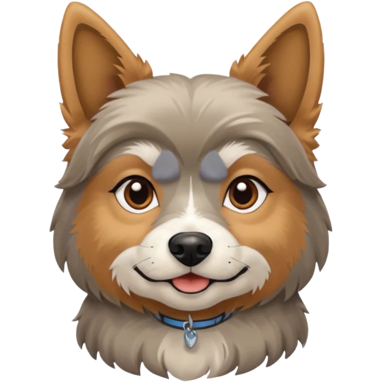 Old yorkie with a huskey emoji