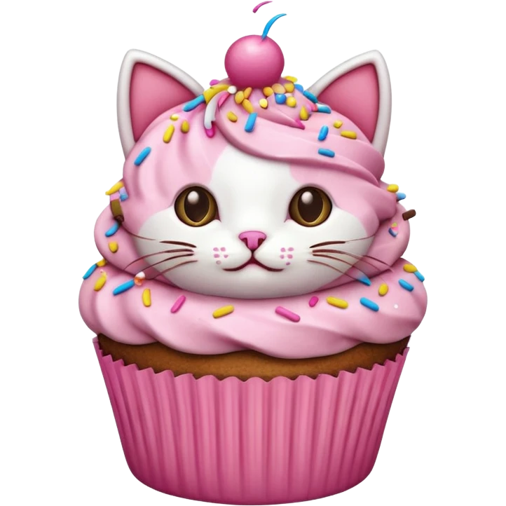 cat cupcake pink funny emoji
