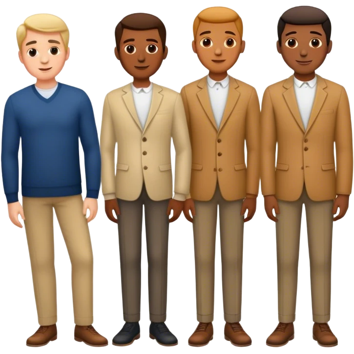 family of three men all same height emoji