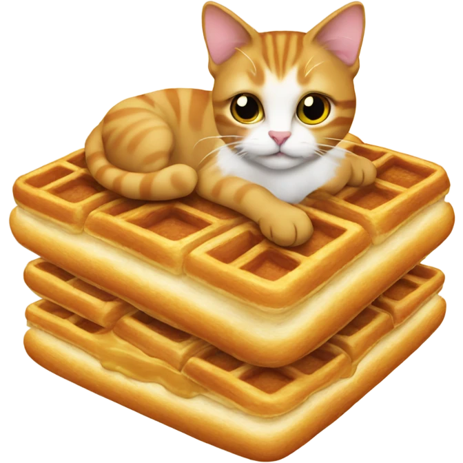 Cat on waffles emoji