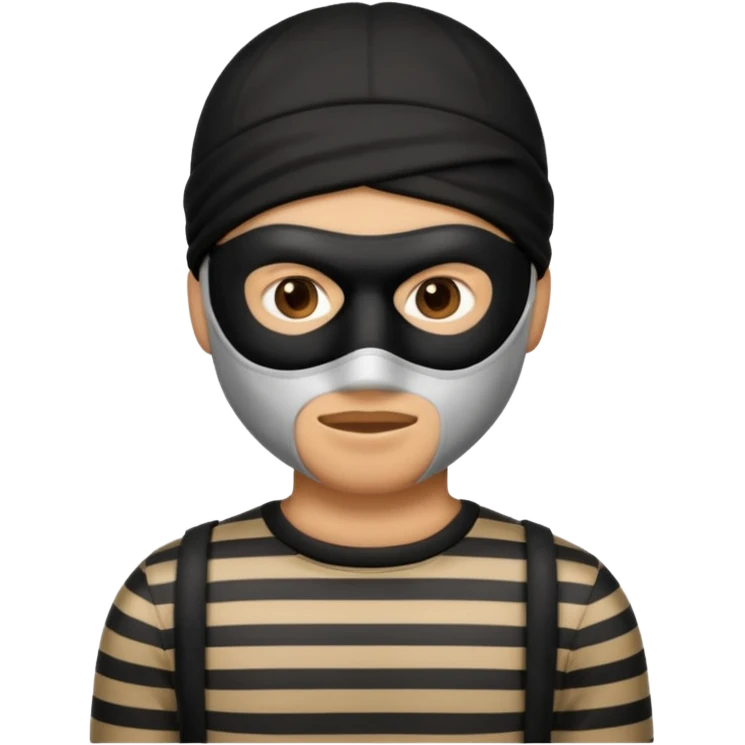 A theif robber emoji,Stripped shirt emoji