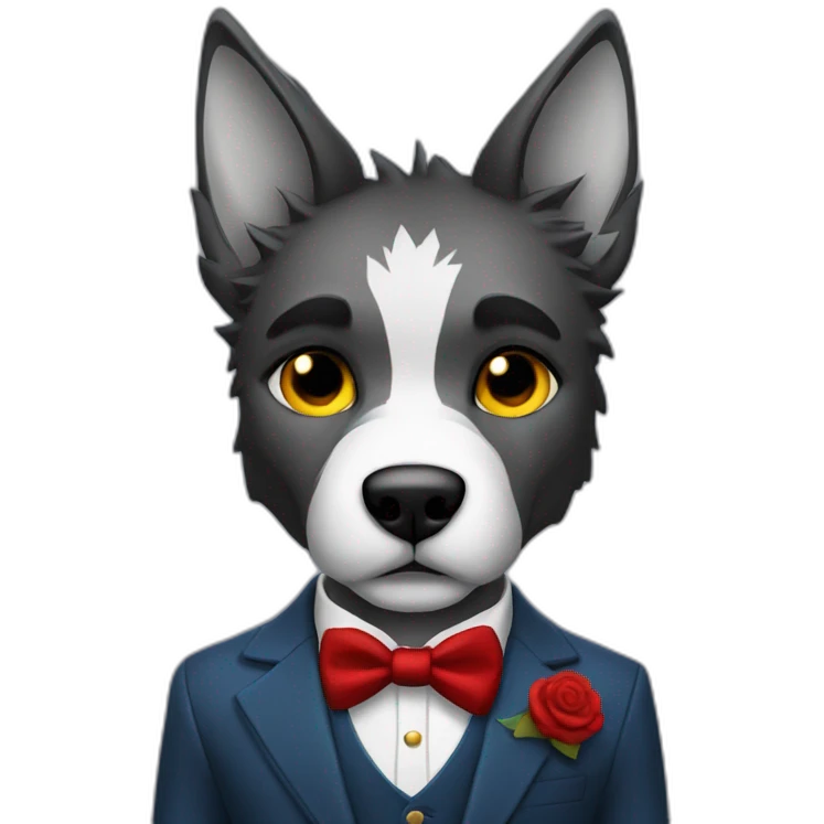 Lobo con traje elegante emoji