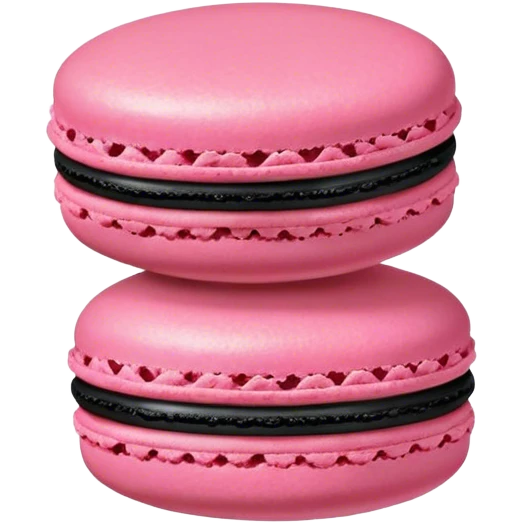 black and pink macaron emoji